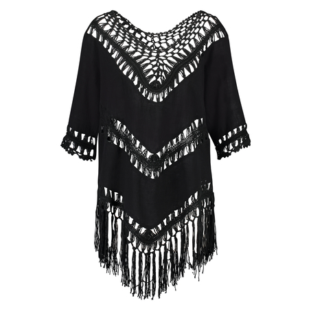 Fringe Tunika, Schwarz