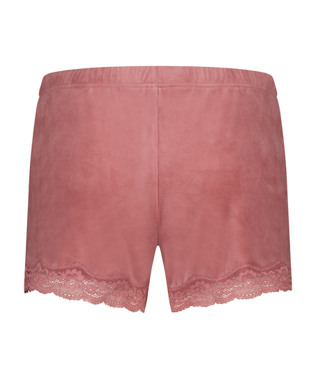 Short velours dentelle, Rose