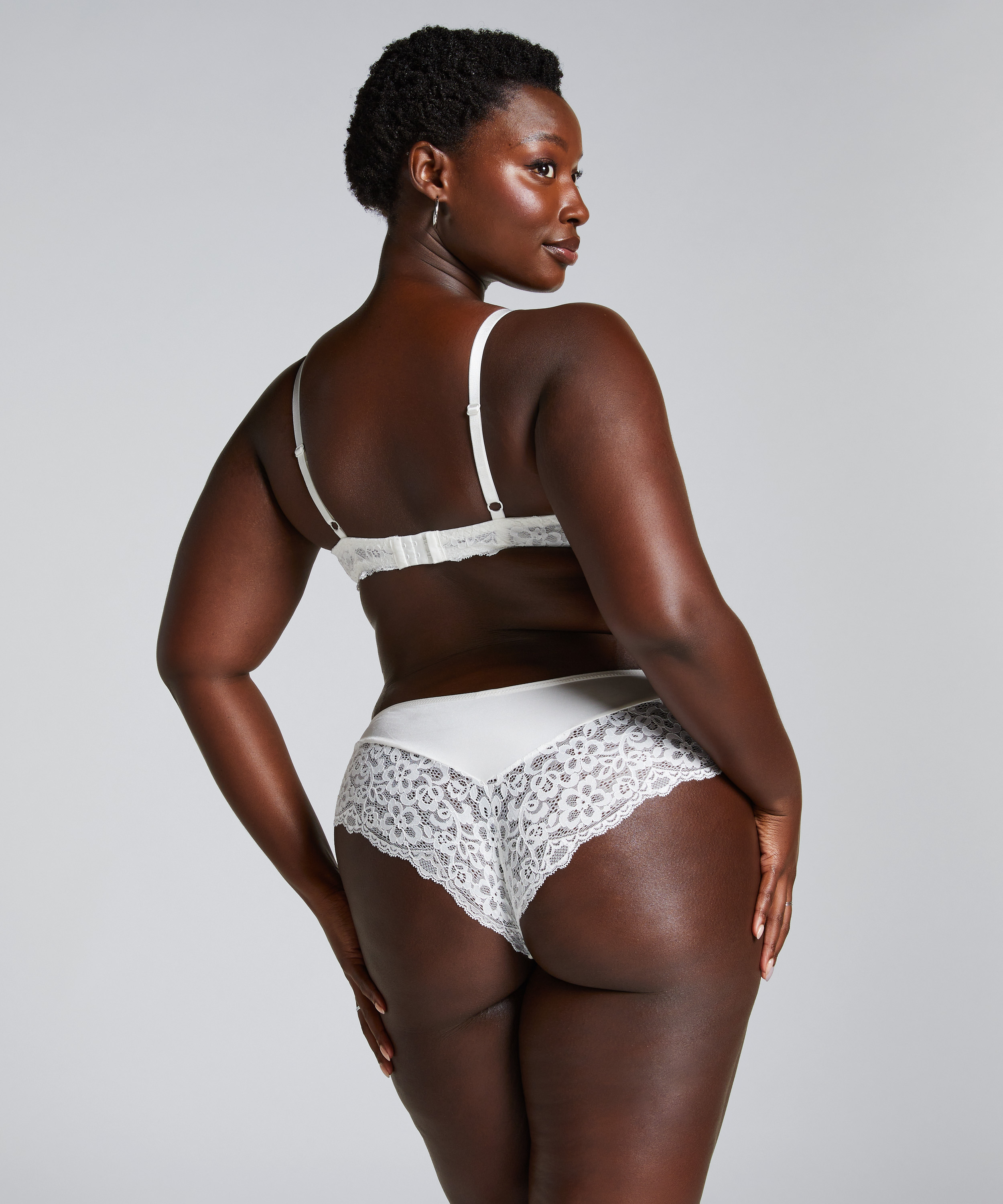 Soutien-gorge à armatures non-préformé Marine, Blanc, main