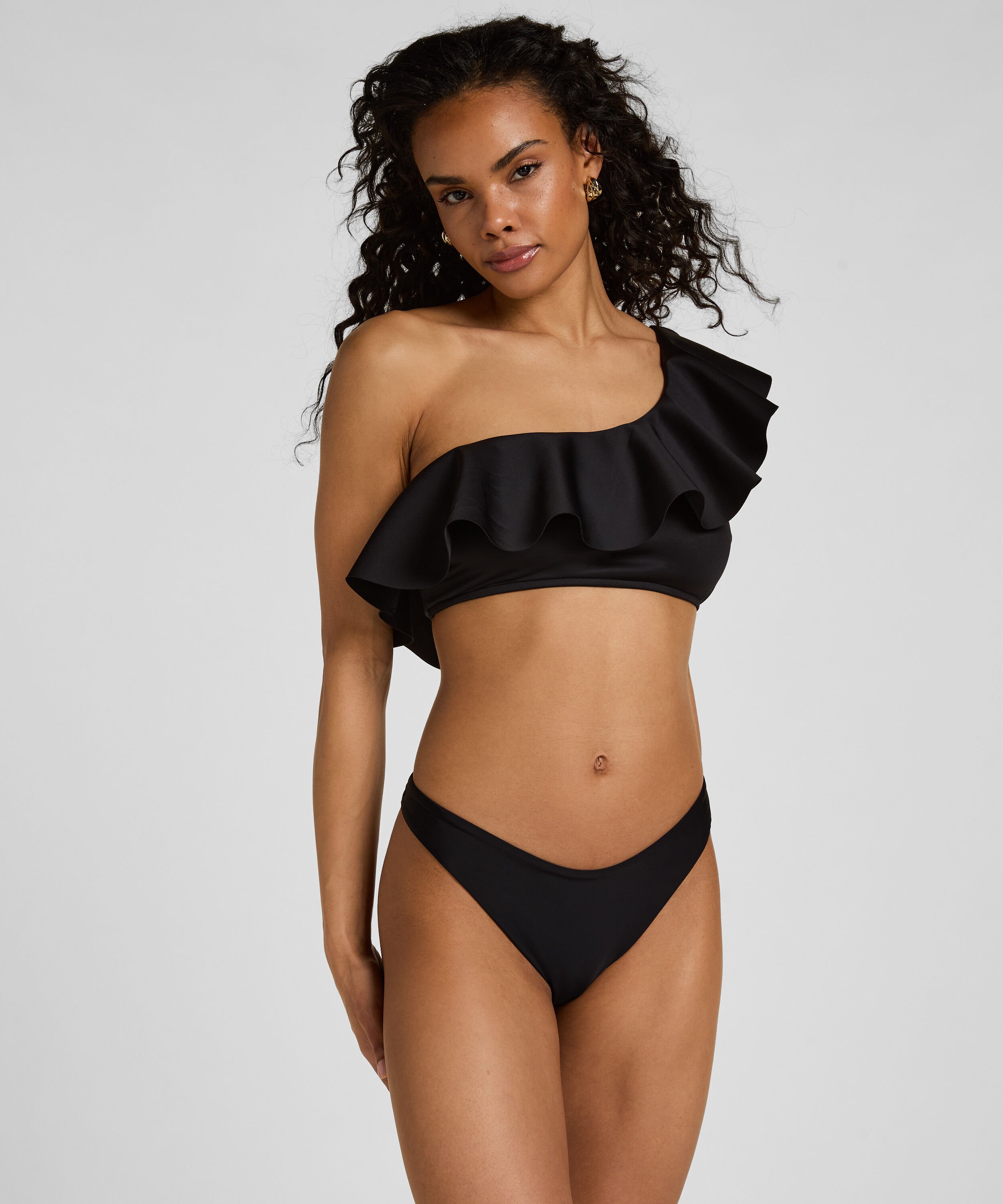 Highleg Bikinihose Luxe, Schwarz Highleg Bikinihose Luxe, Schwarz