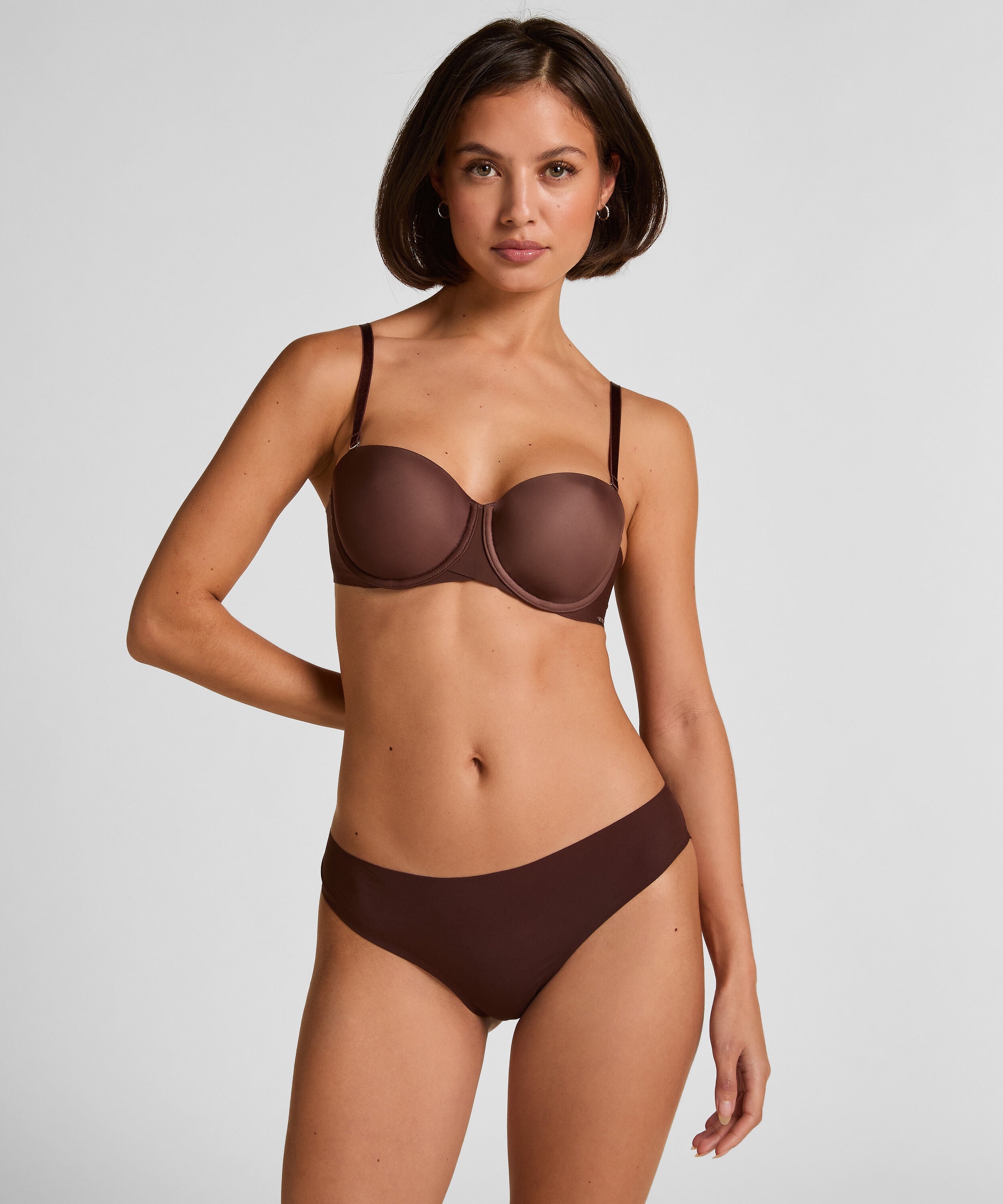 Slip brésilien résille invisible, Marron