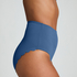 Scallop High-Waist Rio-Bikini-Unterteil, Blau