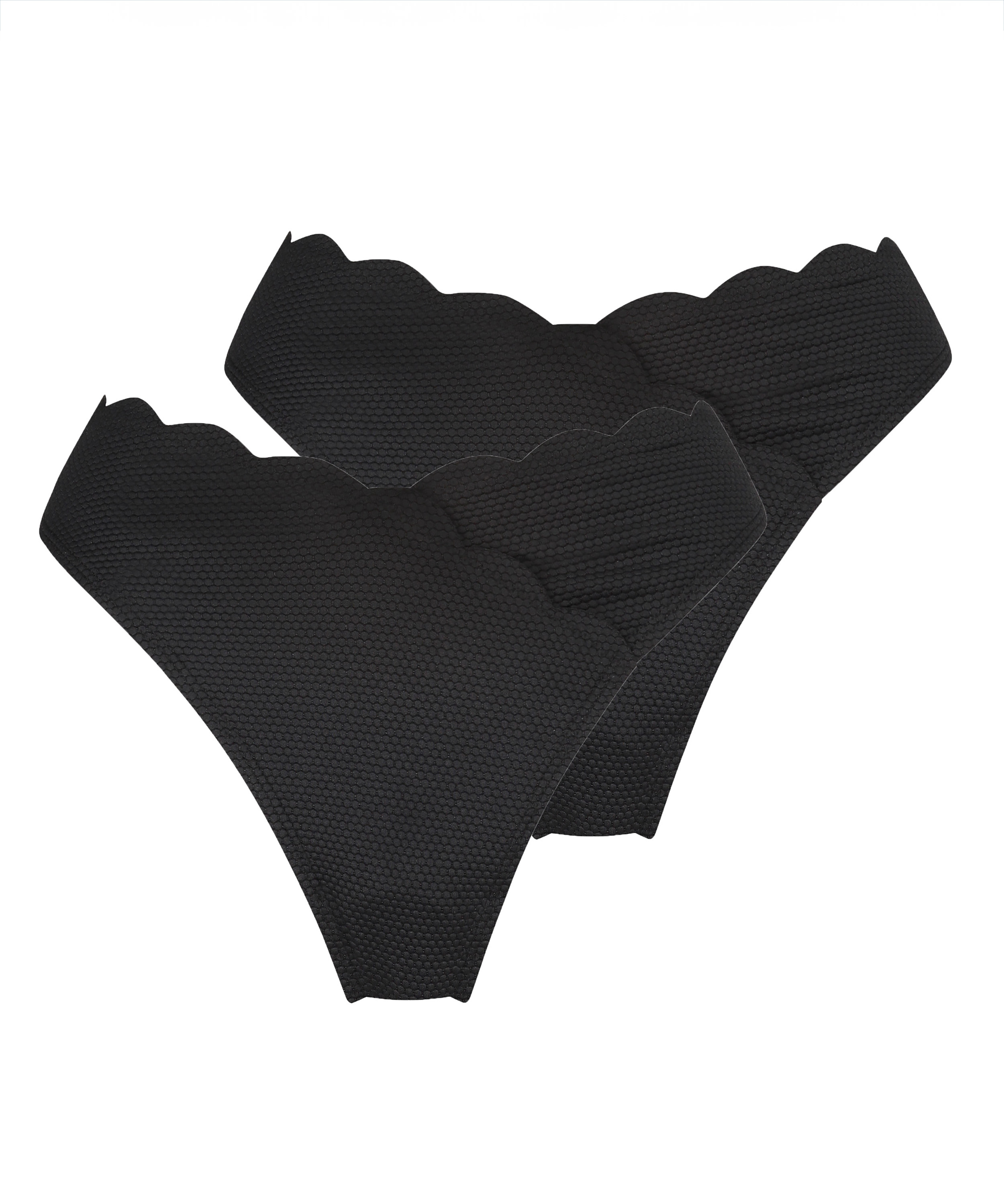 2er-Pack Bikini-Hose Scallop, Schwarz, main