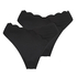 2er-Pack Bikini-Hose Scallop, Schwarz