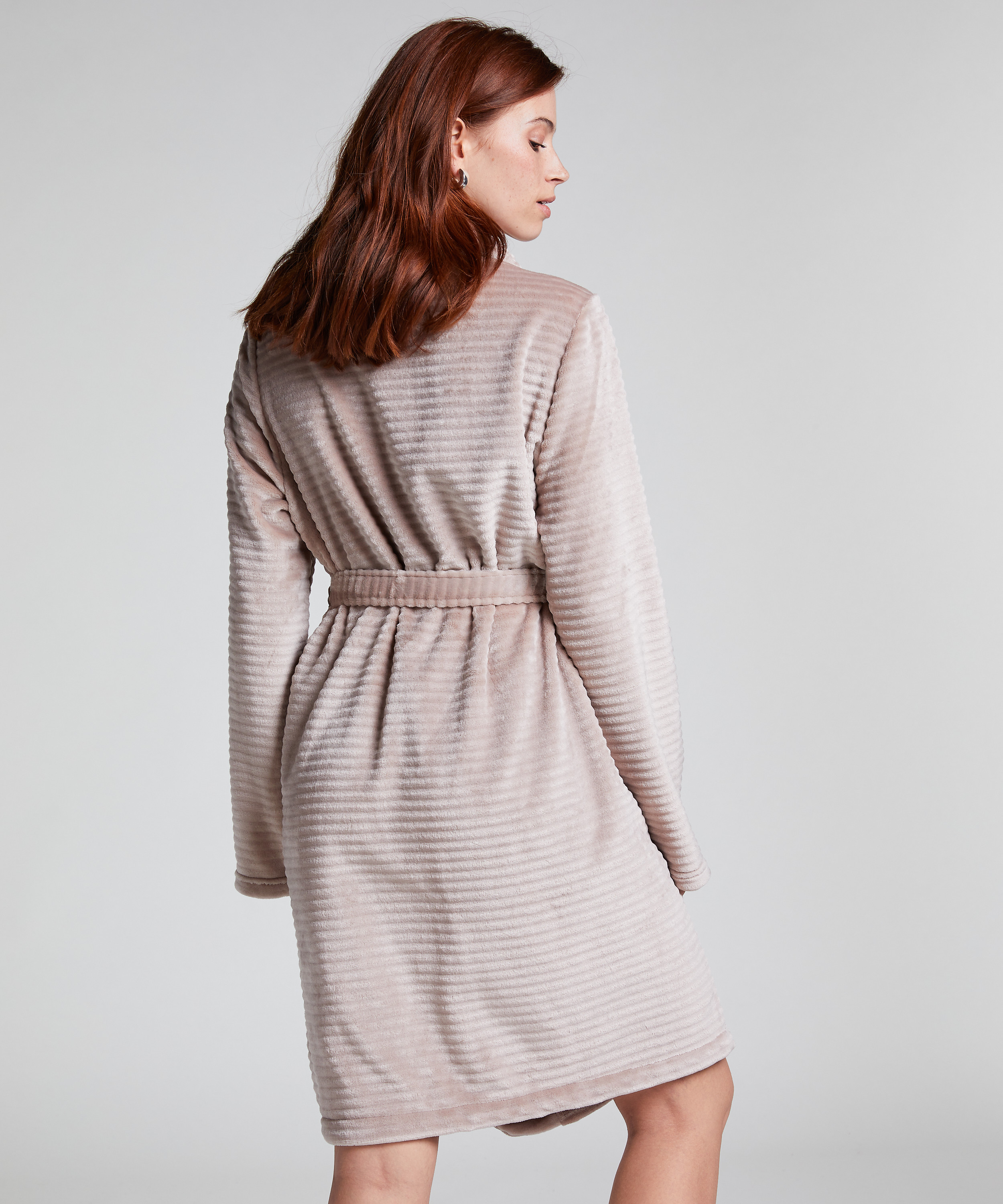 Kurzer Bademantel Fleece Rip, Beige, main