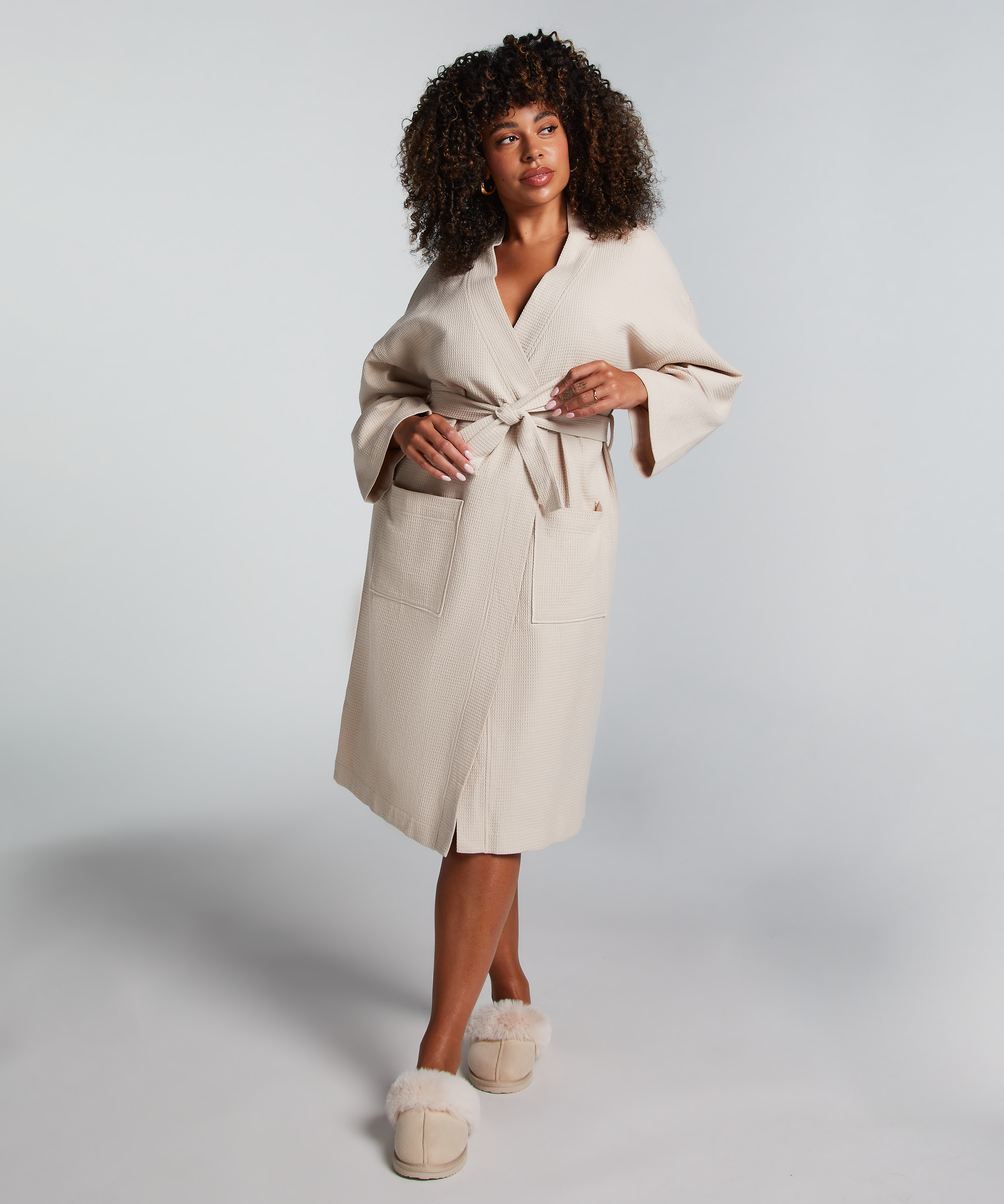 Bademantel Waffle, Beige, main