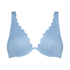 Unwattiertes Bügel-Bikini-Top Scallop, Blau