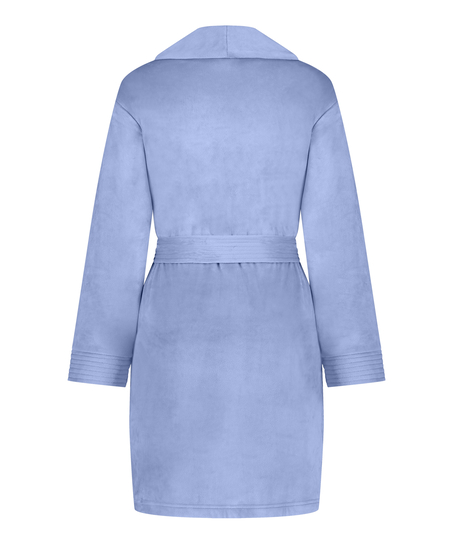 Kurzer Bademantel Velours, Blau