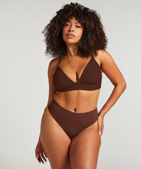 Triangel Bralette Smooth, Braun