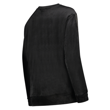 Schwangerschafts-Oberteil Velours Schimmer, Schwarz