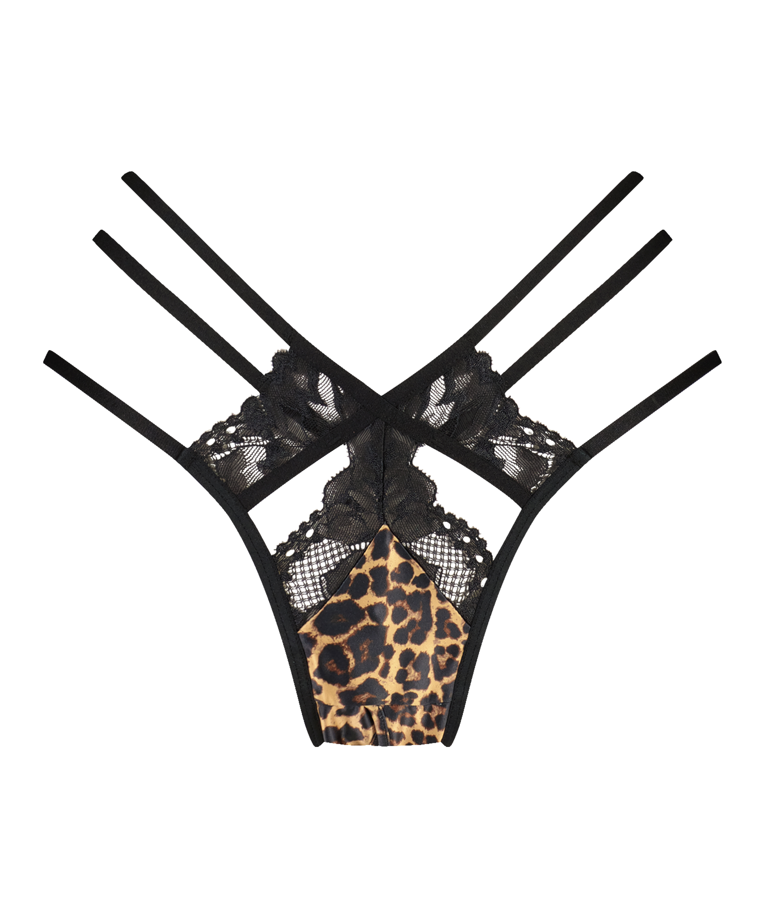 Slip br&eacute;silien &agrave; entrejambe ouvert Ellie, Noir, main