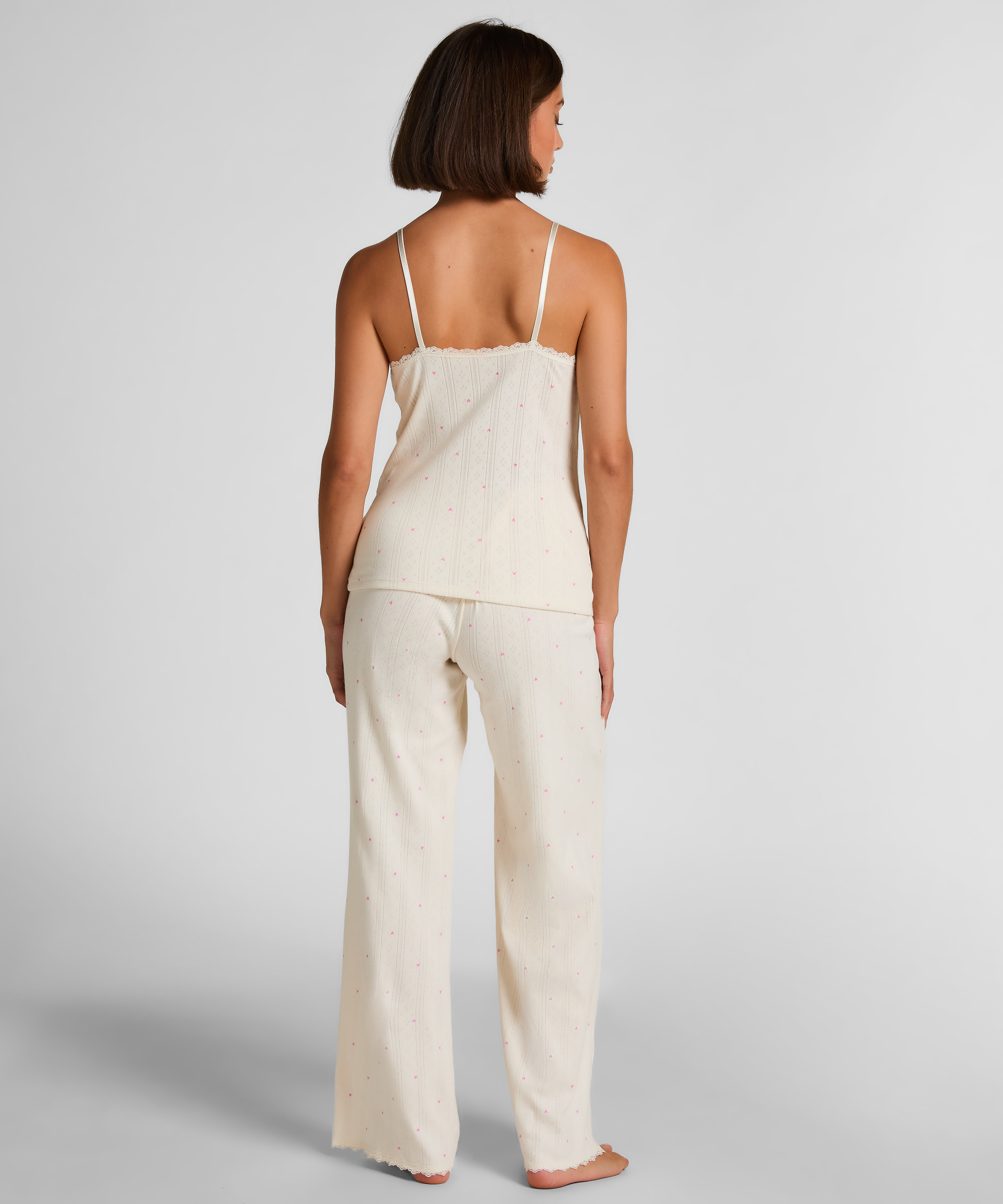 Pantalon en pointelle, Blanc, main