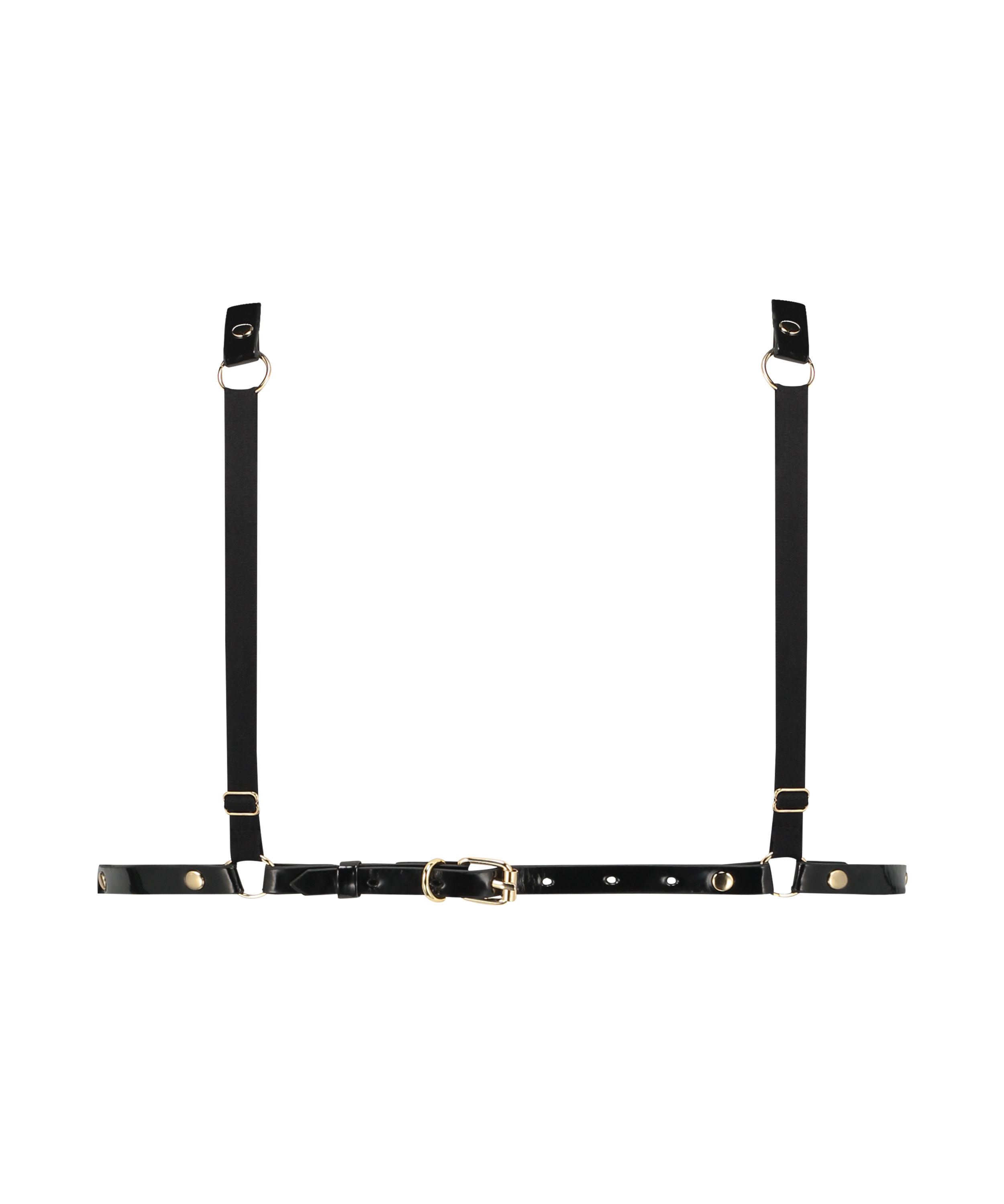 Kunstleder-Bralette, Schwarz, main