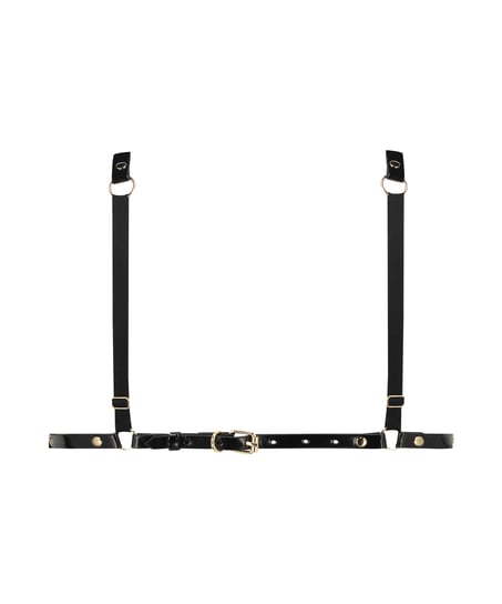 Kunstleder-Bralette, Schwarz