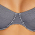 Nicht vorgeformtes Bügel-Bikini-Top Ruffle, Blau