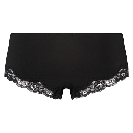 Boxer Secret Lace Baumwolle, Schwarz