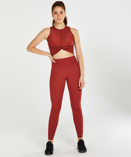 HKMX Sport Cropped Tank Top Twisted Rib, Rot