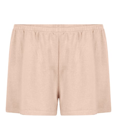 Pyjamashorts aus aufgerautem Jersey, Beige