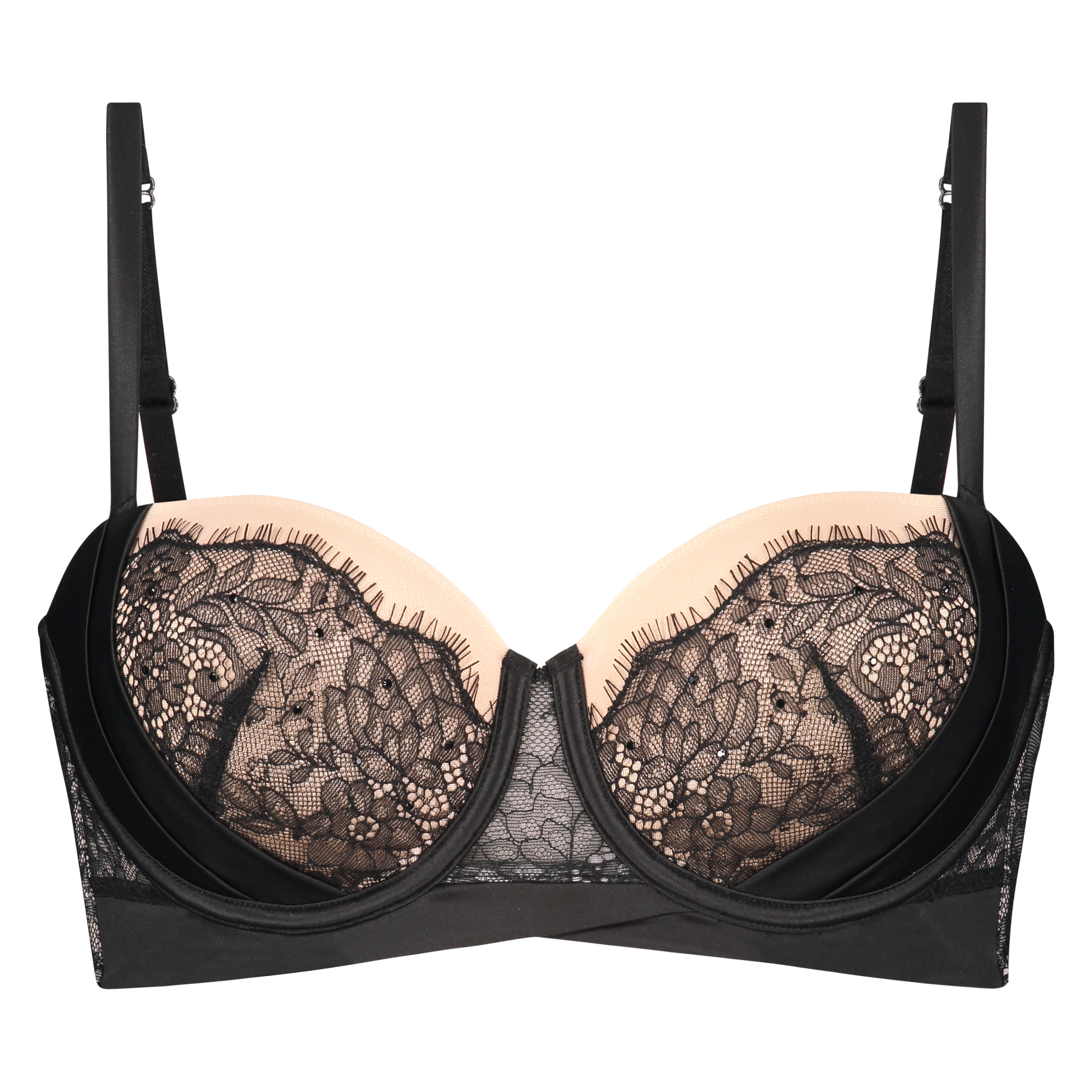 Soutien-gorge &agrave; armatures pr&eacute;form&eacute; sans bretelles Elsa, Noir, main