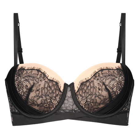 Soutien-gorge &agrave; armatures pr&eacute;form&eacute; sans bretelles Elsa, Noir
