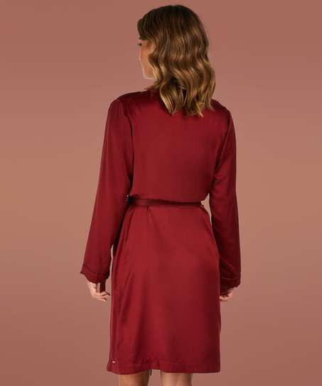 Peignoir en polaire satinée, Rouge