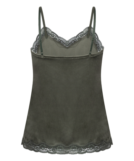 Camisole velours Dentelle, Vert