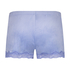 Shorts aus Velours mit Spitze, Blau