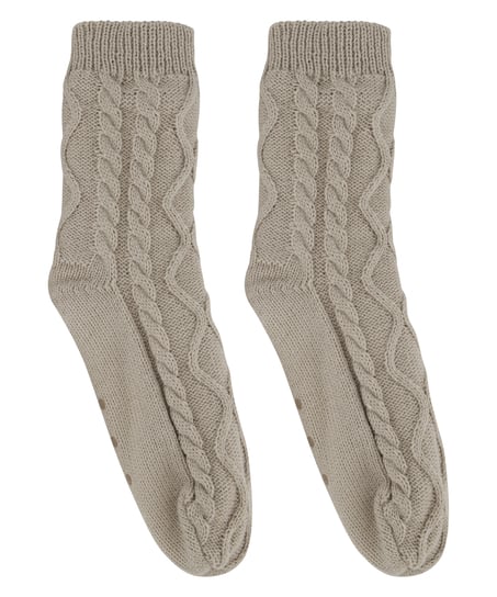 1 paire de chaussettes tricotées, Beige