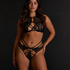 Slip brésilien à entrejambe ouvert Roxanne, Noir