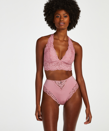 Slip br&eacute;silien haut Rose, Violet