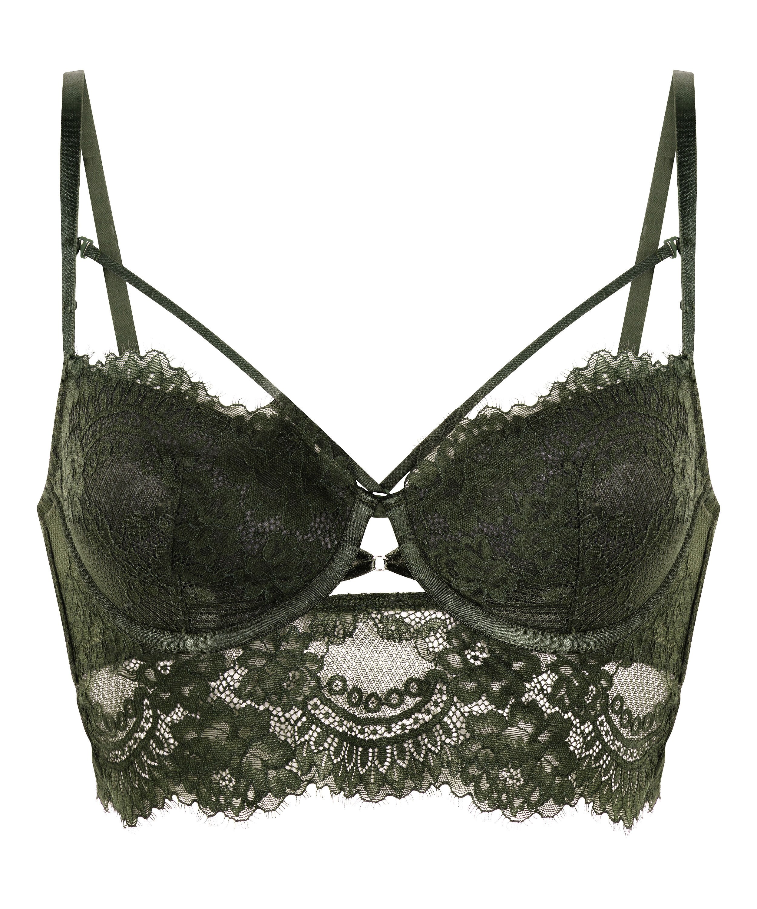 Soutien-gorge &agrave; armatures rembourr&eacute; longline Amara, Vert