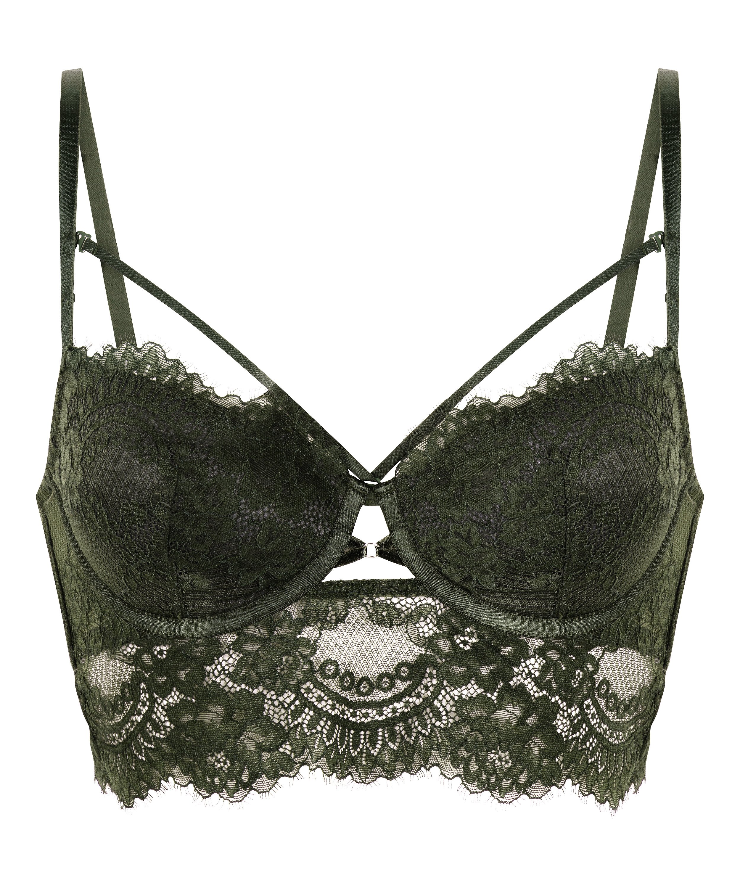 Soutien-gorge à armatures rembourré longline Amara, Vert, main