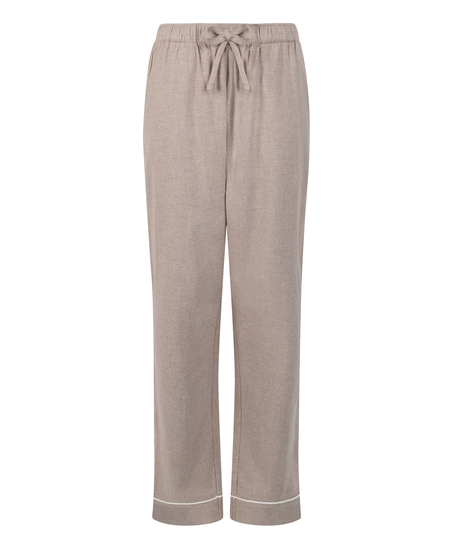 Pyjamahose aus Flanell, Beige
