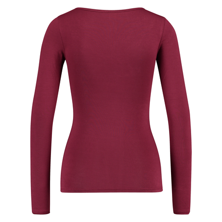 Top v-neck lace, Rot