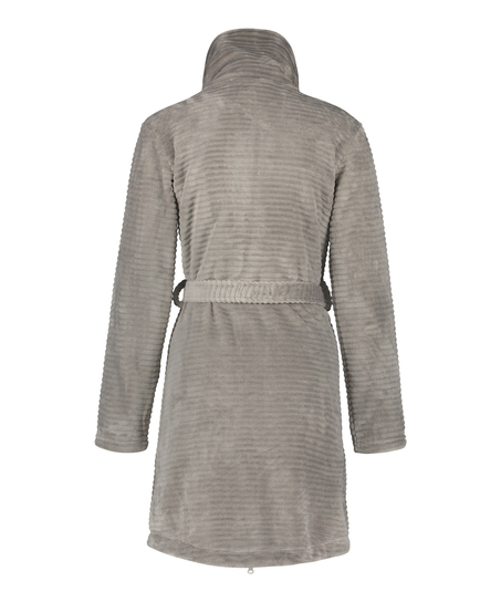 Bademantel Zip Fleece, Grau
