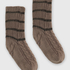 Chaussettes en tricot lurex, marron