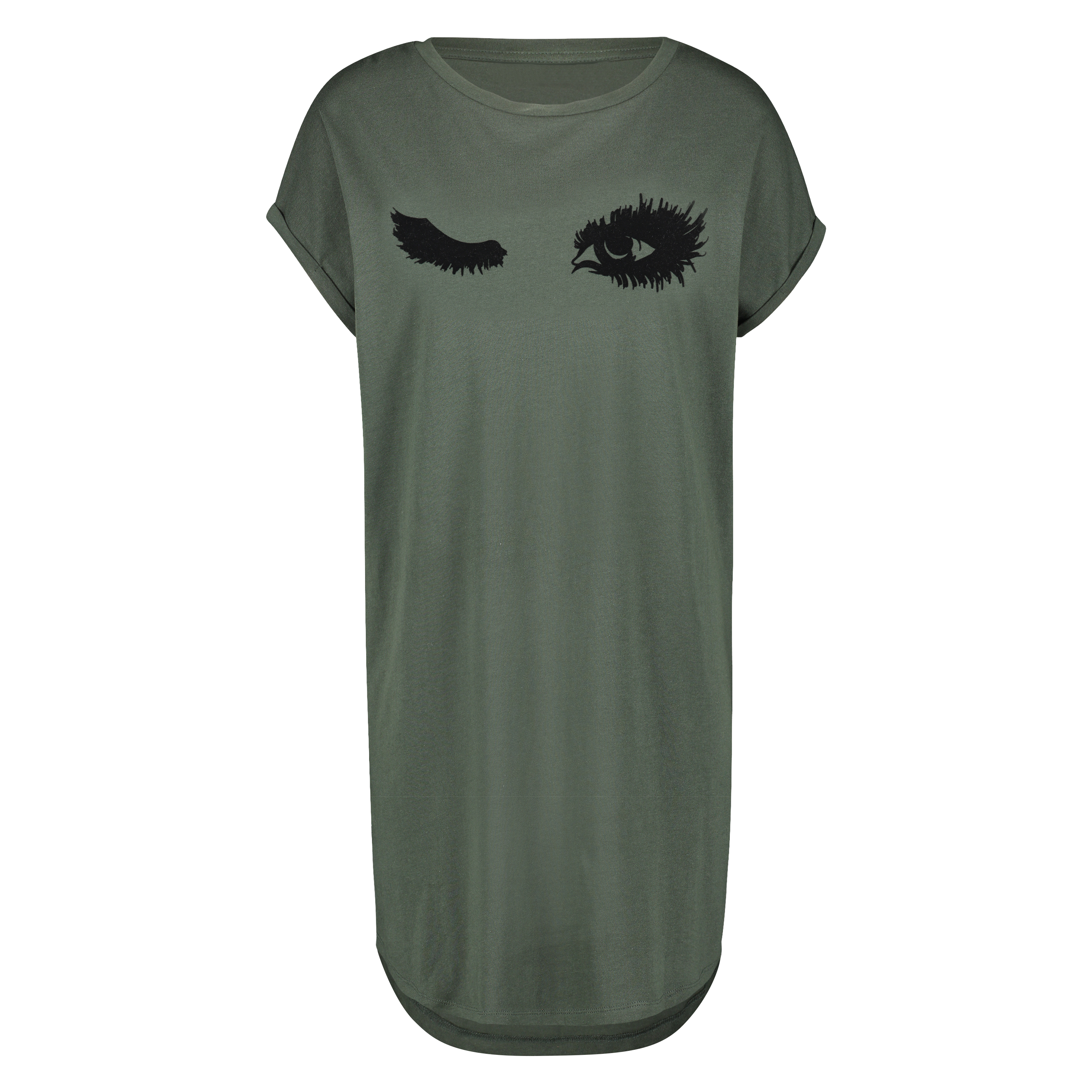 Chemise de nuit col rond, Vert, main