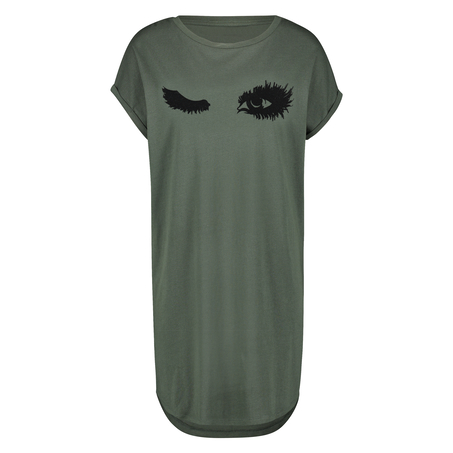 Chemise de nuit col rond, Vert