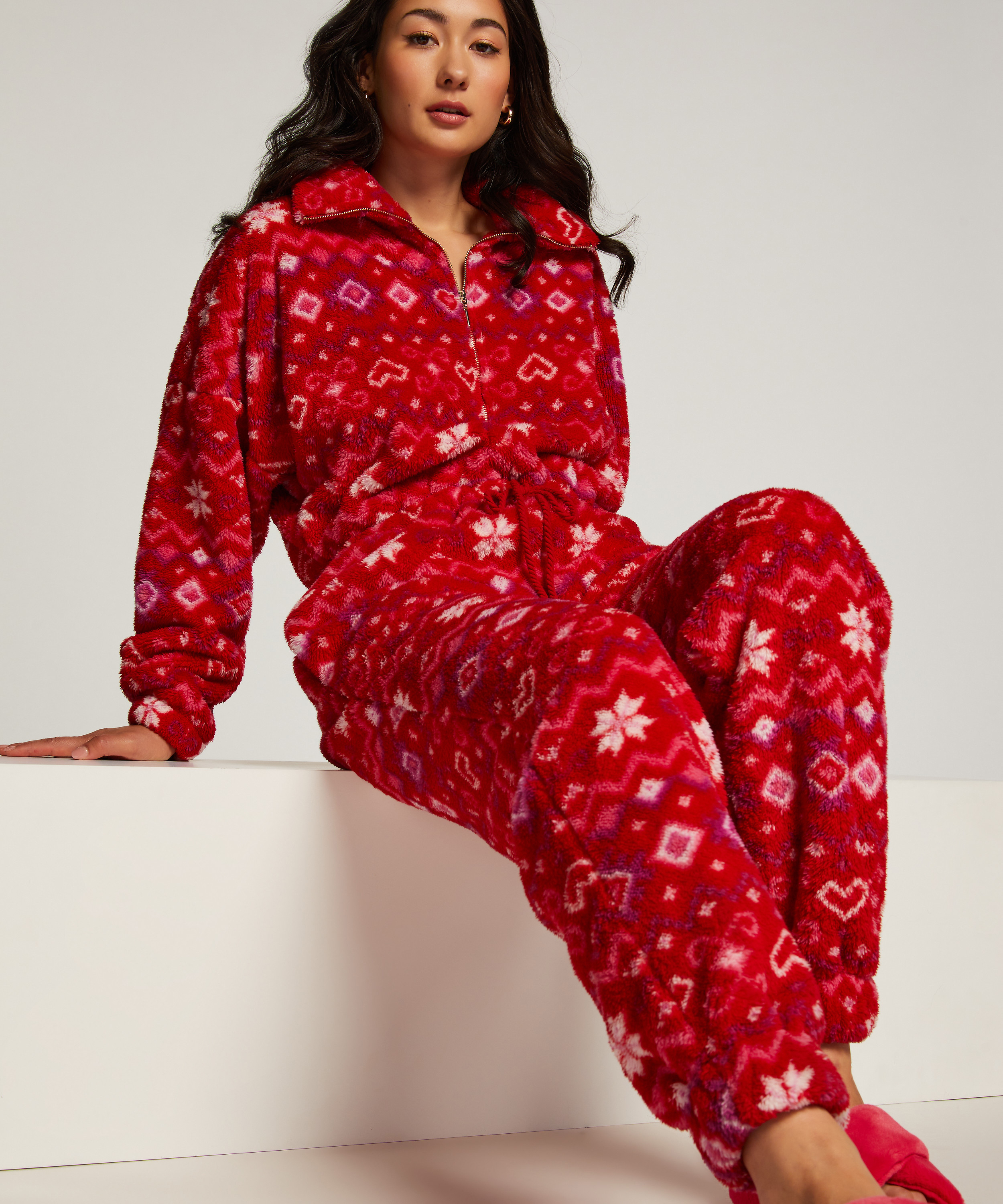 Onesie aus Fleece, Rot, main