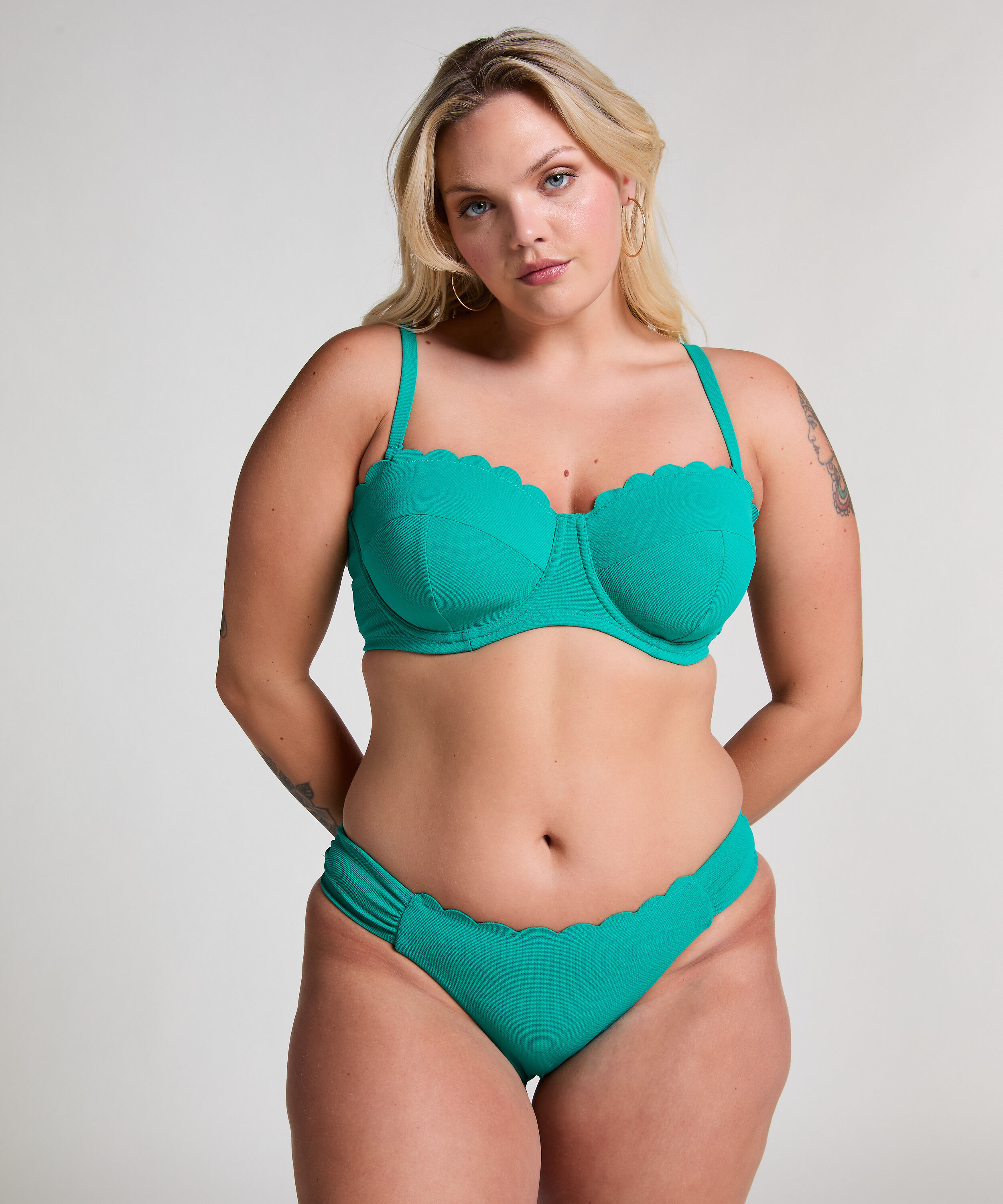 Slip de Bikini Rio Scallop, Vert