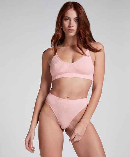 Hoch ausgeschnittener String Dianne, Rose