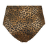 Hoher frecher Bikini-Slip Leopard, Braun