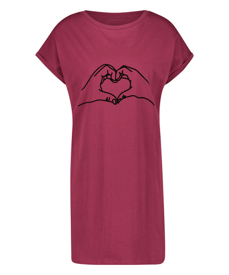 Nachthemd Rundhals, Rot