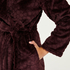 Fleece-Bademantel lang, Rot