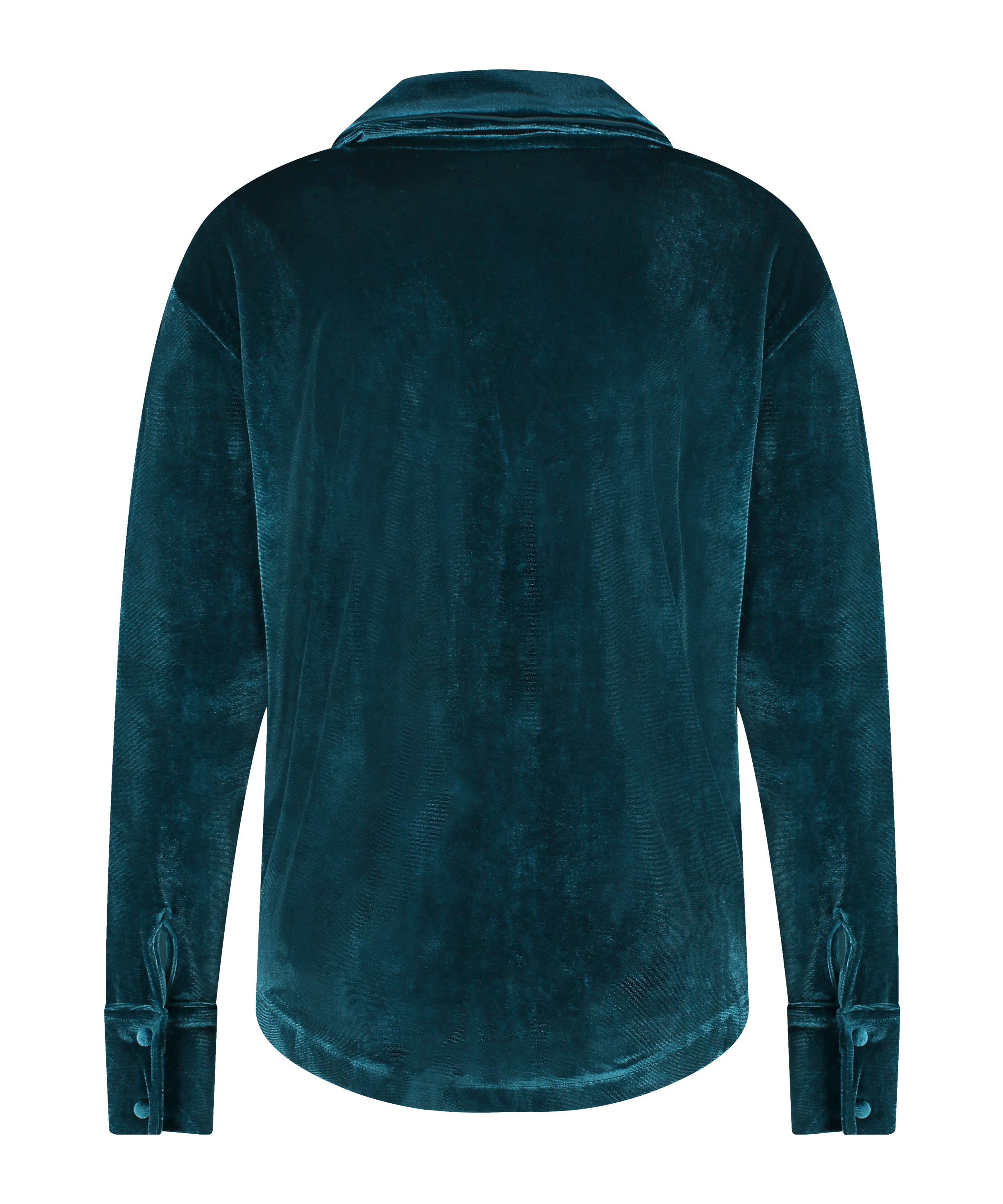 Langarmjacke Velours, Blau, main