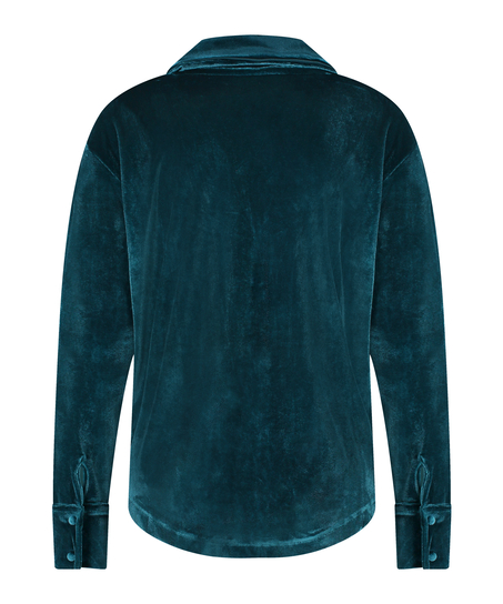 Langarmjacke Velours, Blau