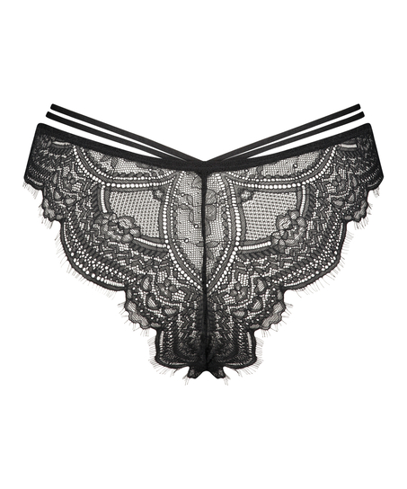 Slip brésilien échancré Sian, Noir