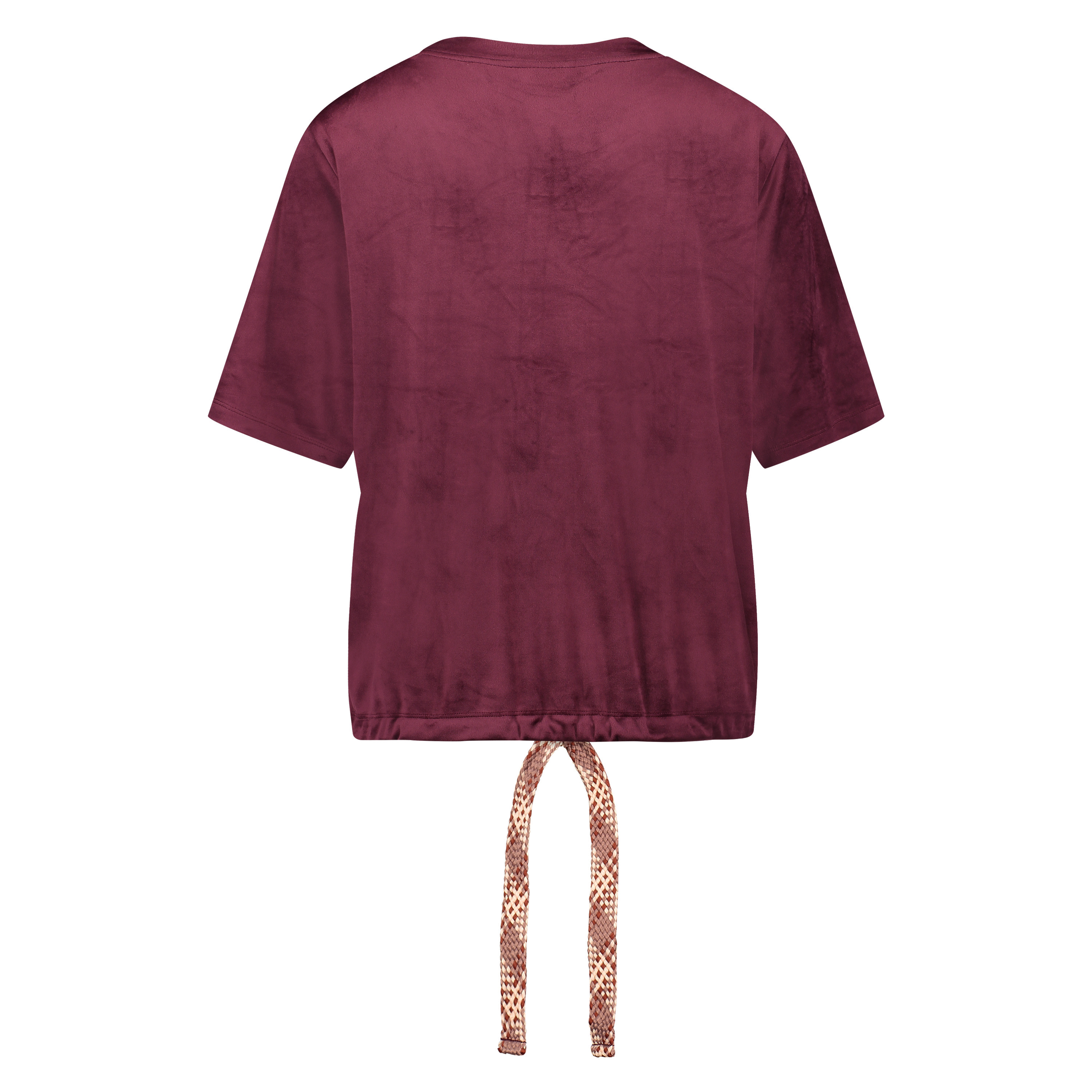 Kurz&auml;rmeliges Top aus Velours, Rot, main