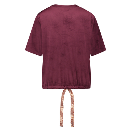 Kurz&auml;rmeliges Top aus Velours, Rot