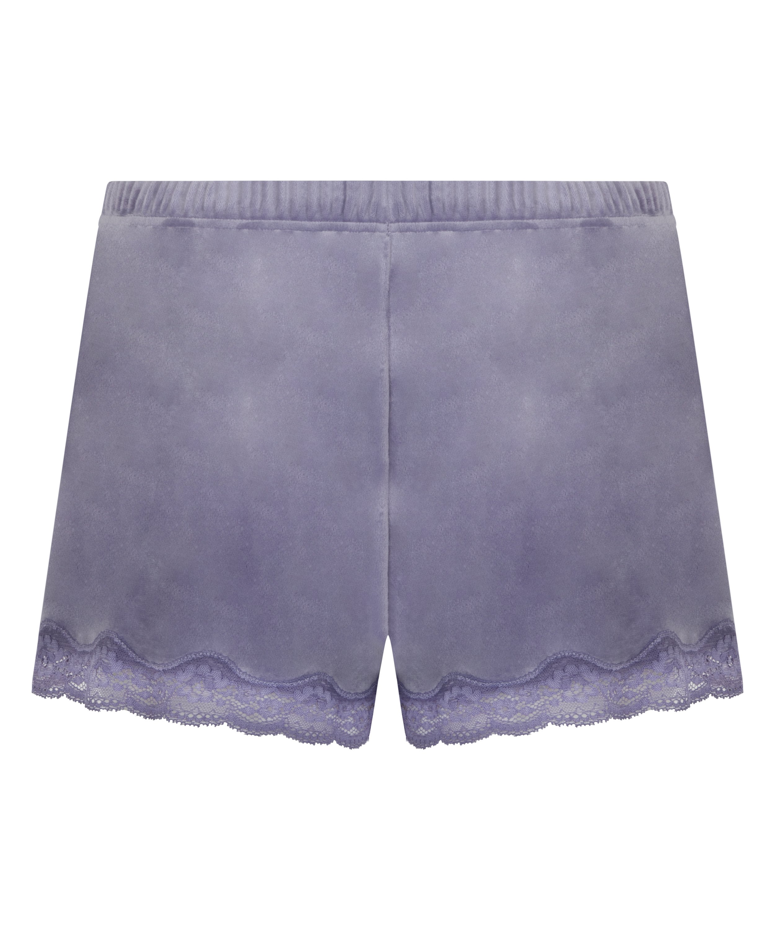 Shorts aus Velours mit Spitze, Lila, main